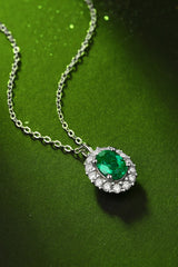 1.5 Carat Lab-Grown Emerald 925 Sterling Silver Necklace - Shah S. Sahota