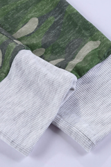 Green Camo Print Knit Sport Pants