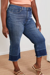 Judy Blue Savannah Full Size Wide Leg Cropped Jeans - Shah S. Sahota