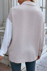 Color Block Textured Button-Up Shirt - Shah S. Sahota