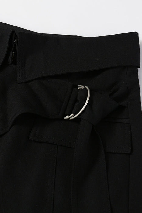 Asymmetrical Double-Ring Belt Lined Skirt - Shah S. Sahota