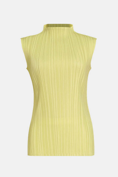 Accordion Pleated Mock Neck Sleeveless Top - Shah S. Sahota