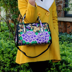 Women's Vintage Embroidered Tote Bag, Ethnic Satchel Bag, All-Match Shoulder Bag - Shah S. Sahota