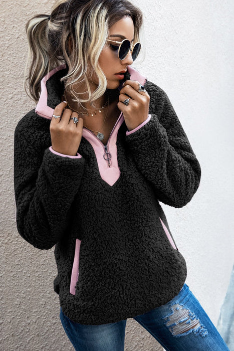 Quarter Zip Teddy Pullover - Shah S. Sahota