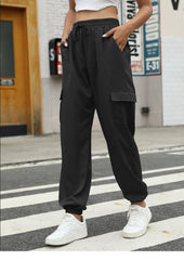 Loose Elastic Waist With Tie Pocket Pants - Shah S. Sahota