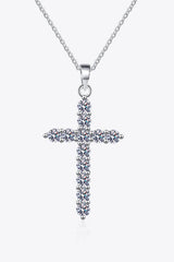 925 Sterling Silver Cross Moissanite Necklace - Shah S. Sahota