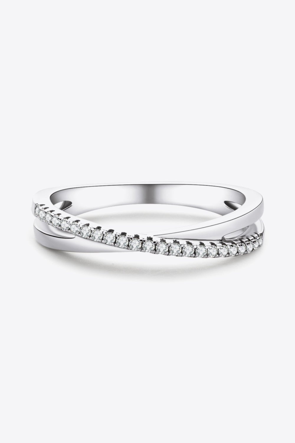 925 Sterling Silver Crisscross Moissanite Ring - Shah S. Sahota