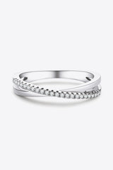 925 Sterling Silver Crisscross Moissanite Ring - Shah S. Sahota