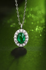 1.5 Carat Lab-Grown Emerald 925 Sterling Silver Necklace - Shah S. Sahota