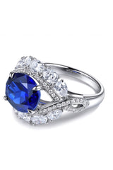 5 Carat Lab-Grown Sapphire Platinum-Plated Ring - Shah S. Sahota