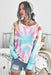 Tie-Dye Boat Neck Batwing Sleeve Tee - Shah S. Sahota
