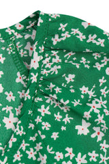 Ditsy Floral Tie-Front Peplum Blouse - Shah S. Sahota