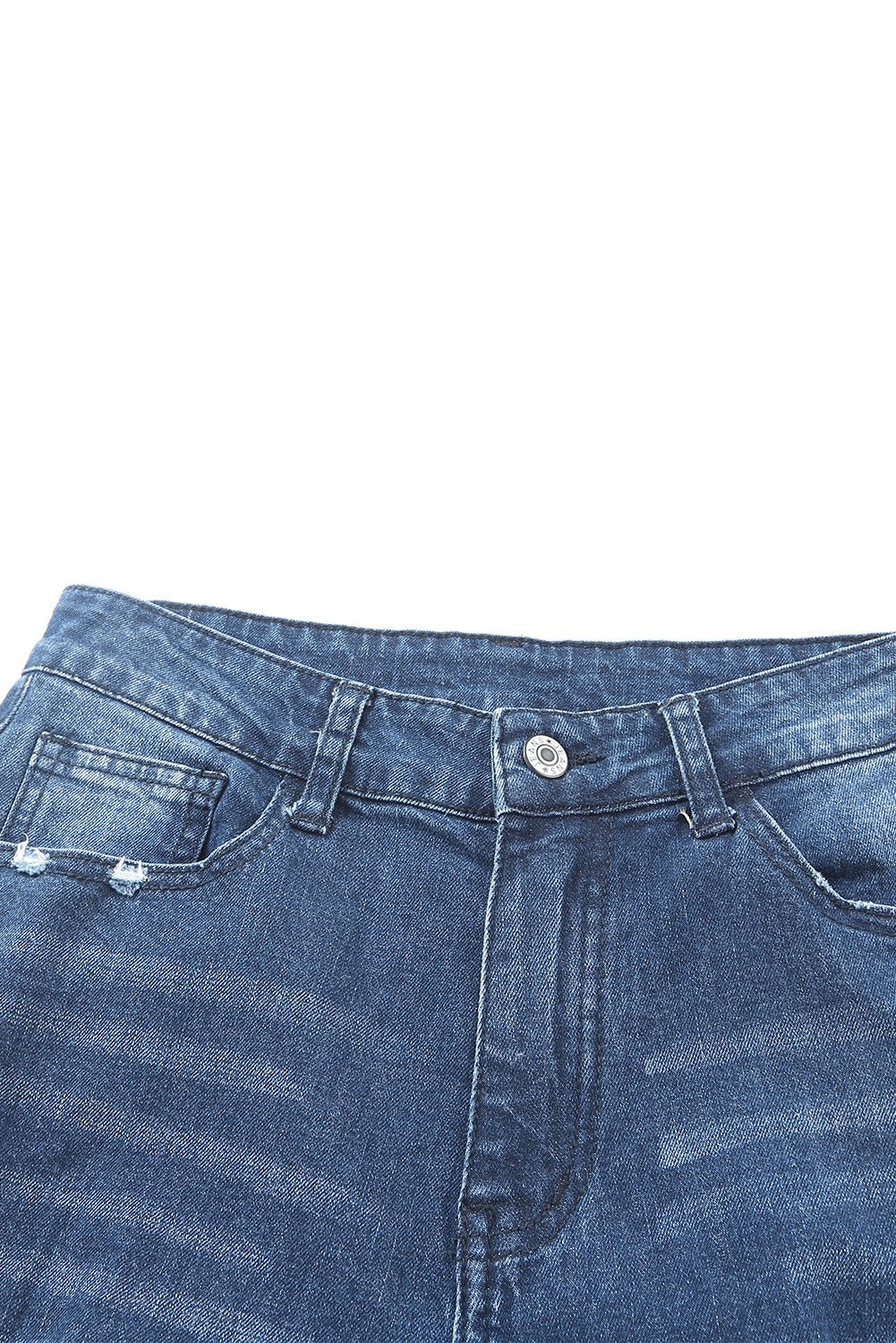 Distressed High Waist Pocket Jeans - Shah S. Sahota