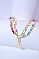 Multicolored Bead Double-Layered Charm Bracelet - Shah S. Sahota