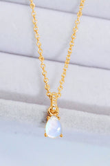 Moonstone Teardrop Pendant Necklace - Shah S. Sahota