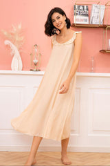 Ruffled V-Neck Night Dress - Shah S. Sahota