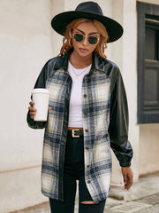 Plaid Button Down Raglan Sleeve Jacket - Shah S. Sahota