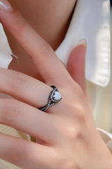 Opal Heart Black Gold-Plated Ring - Shah S. Sahota