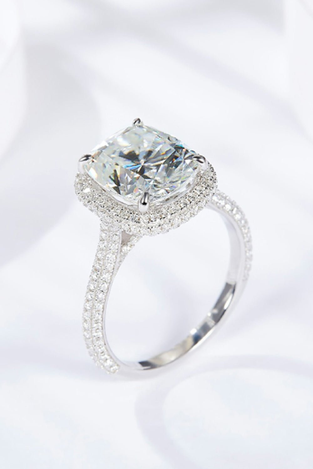 6 Carat Moissanite Halo Ring - Shah S. Sahota