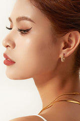 18K Gold Plated Inlaid Zircon Hoop Earrings - Shah S. Sahota